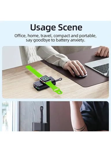 20W 5000mAh Fast Charging Power Bank For Apple Watch Magnetic Portable Phone Charger With iP Cable V10A PD (L5 x W9 x H3)cm