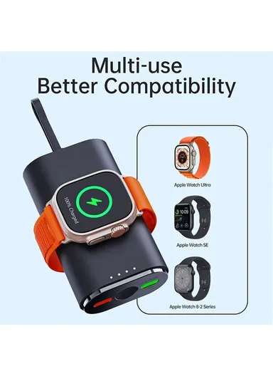 20W 5000mAh Fast Charging Power Bank For Apple Watch Magnetic Portable Phone Charger With iP Cable V10A PD (L5 x W9 x H3)cm