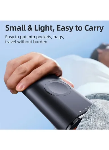 20W 5000mAh Fast Charging Power Bank For Apple Watch Magnetic Portable Phone Charger With iP Cable V10A PD (L5 x W9 x H3)cm