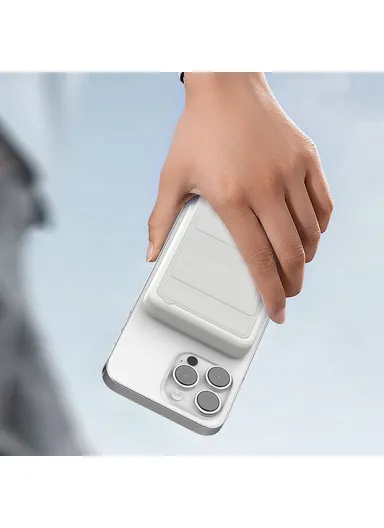 10000mAh Compatible with Magsafe Battery Phone Stand Magnetic Power Bank Charger (CE, FCC) - White