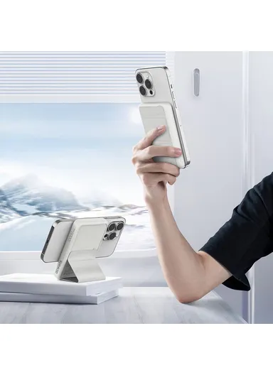 10000mAh Compatible with Magsafe Battery Phone Stand Magnetic Power Bank Charger (CE, FCC) - White