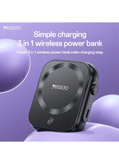 5000mAh PD 20W Power Bank Magnetic Phone Watch Earphone Wireless Charger YP59 