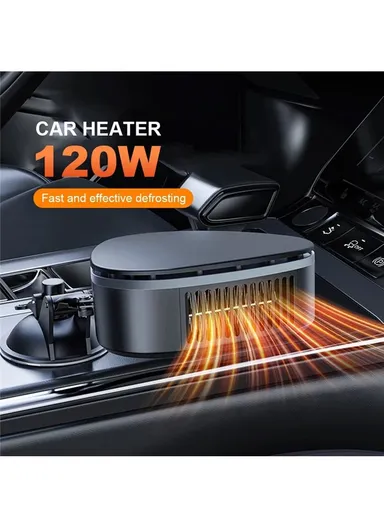 120W 12V 2-in-1 Heating / Cooling Fan Car Heater Portable Windshield Fast Car Warmer with Suction Holder, Standard Version 9739A 