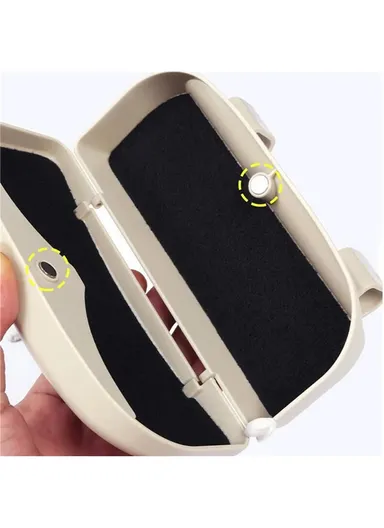 Glasses Holder Magnetic Car Sun Visor Glasses Case Organizer Glasses Storage Box (L17 x W8 x T9)cm - Beige