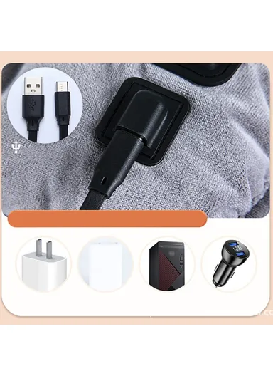 USB Winter Heating Seat Cushion Heater Pad Electric Warmer Car Seat Mat (L45 x W45 x H5)cm - Brown