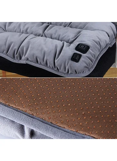 USB Winter Heating Seat Cushion Heater Pad Electric Warmer Car Seat Mat (L45 x W45 x H5)cm - Brown