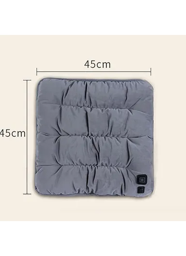 USB Winter Heating Seat Cushion Heater Pad Electric Warmer Car Seat Mat (L45 x W45 x H5)cm - Black