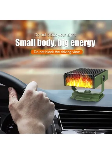 12V Car Heater Portable Fan Windshield Defogger Defroster Winter Fast Heating Warmer - Navy Blue