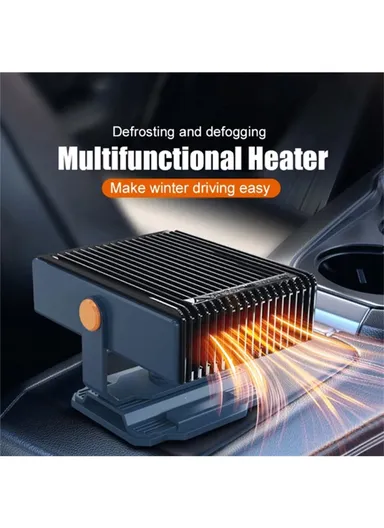 12V Car Heater Portable Fan Windshield Defogger Defroster Winter Fast Heating Warmer - Navy Blue