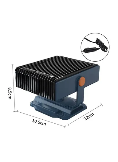 12V Car Heater Portable Fan Windshield Defogger Defroster Winter Fast Heating Warmer - Navy Blue