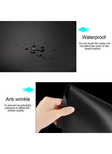 3-Pack PVC Matte Photography Backdrop Papers (L73.5 x W37.5)cm - White/Black/Yellow