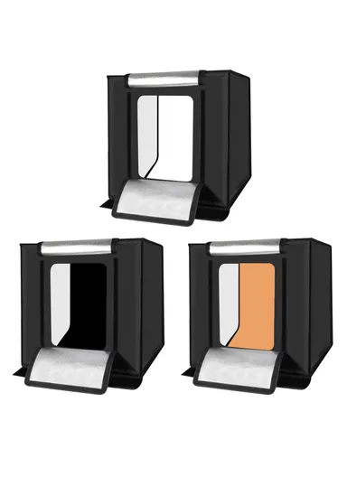 3-Pack PVC Matte Photography Backdrop Papers (L73.5 x W37.5)cm - White/Black/Yellow