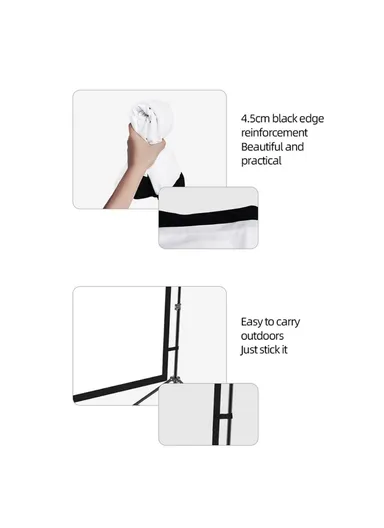 100" Outdoor Photo Video Studio Adjustable Milk Silk White Background Backdrop Support System Tripod Stand (L220 x W125)cm