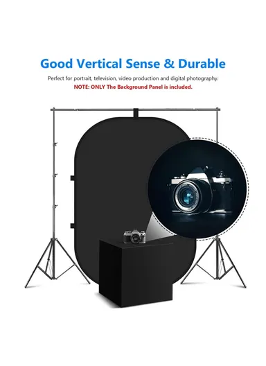 150x200cm Oval Photography Backdrop Screen Double-sided Photography Background NW-506  - Black / White