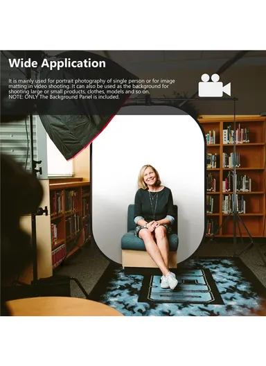 150x200cm Oval Photography Backdrop Screen Double-sided Photography Background NW-506  - Black / White