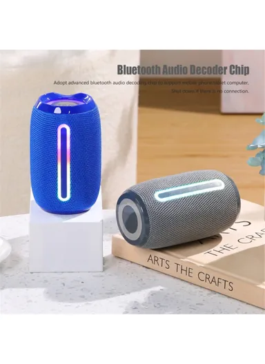 Portable Bluetooth Speaker LED Light Outdoor Wireless Stereo Subwoofer TG653 (W7.8 x H12.8)cm - Red