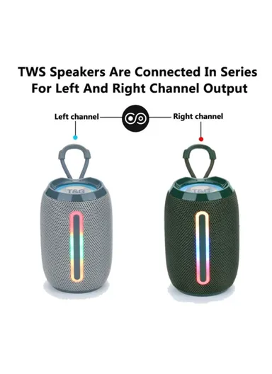 Portable Bluetooth Speaker LED Light Outdoor Wireless Stereo Subwoofer TG653 (W7.8 x H12.8)cm - Red