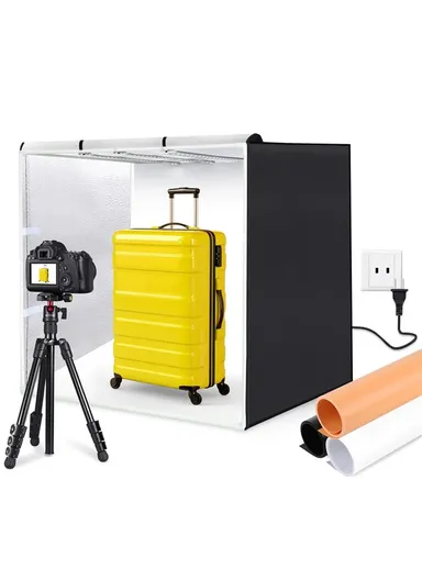 80W High-Brightness LED Photo Light Panel with 3 Color Backgrounds (L80 x W80 x H80)cm