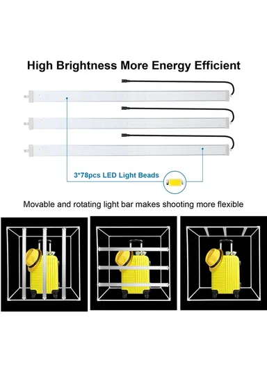 80W High-Brightness LED Photo Light Panel with 3 Color Backgrounds (L80 x W80 x H80)cm