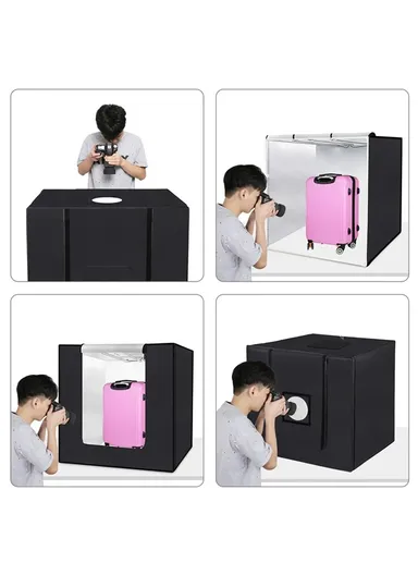 80W High-Brightness LED Photo Light Panel with 3 Color Backgrounds (L80 x W80 x H80)cm