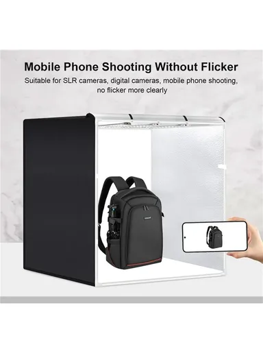 80W High-Brightness LED Photo Light Panel with 3 Color Backgrounds (L80 x W80 x H80)cm