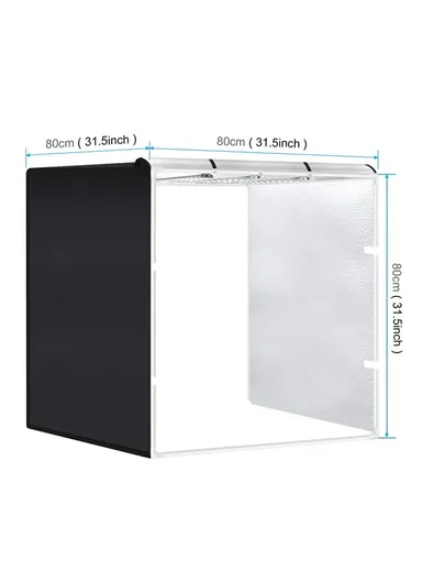80W High-Brightness LED Photo Light Panel with 3 Color Backgrounds (L80 x W80 x H80)cm