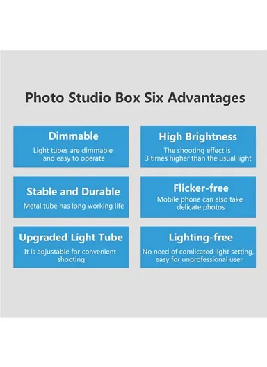 240W 5500K Photography Photo Studio Box 6 Light Strip Bars Photo Lighting Shooting Tent Kit PU210 - US Plug