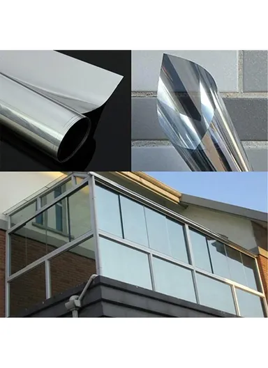 Window Film Privacy Mirror Tint UV Heat Control Vinyl Sticker Sunblock Glass Paper Door Cover Reflective Static Cling (L400 x W40)cm - Gold