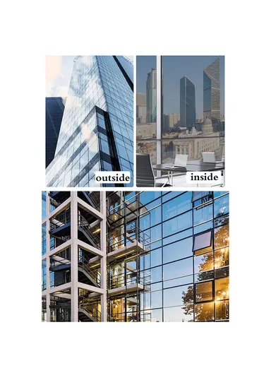 Window Film Privacy Mirror Tint UV Heat Control Vinyl Sticker Sunblock Glass Paper Door Cover Reflective Static Cling (L400 x W40)cm - Gold