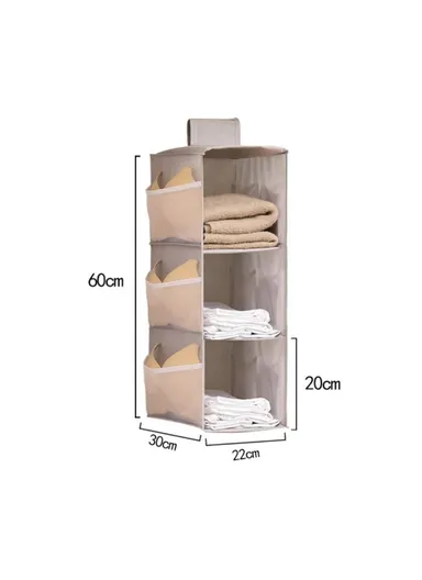 3 Layers Bra Hanger Hanging Rack, Underwear Storage Organizer Clothes Bag Closet - Grey