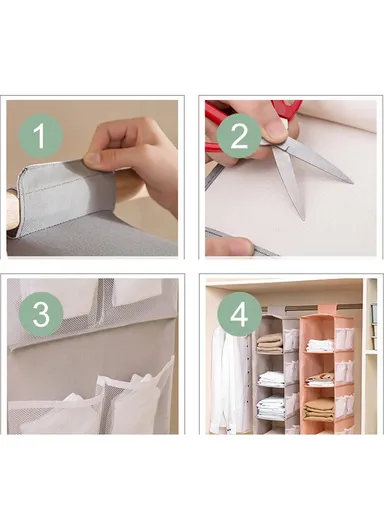 3 Layers Bra Hanger Hanging Rack, Underwear Storage Organizer Clothes Bag Closet - Grey