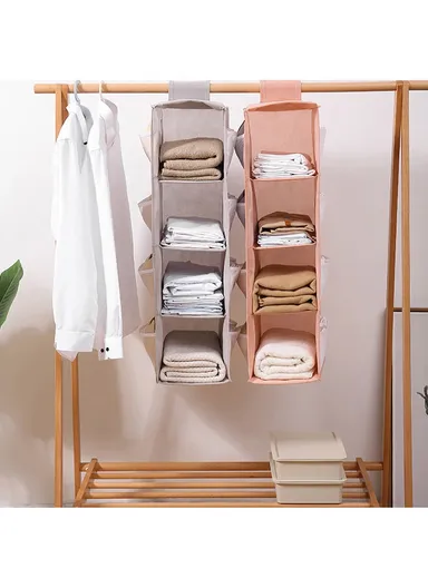 3 Layers Bra Hanger Hanging Rack, Underwear Storage Organizer Clothes Bag Closet - Grey