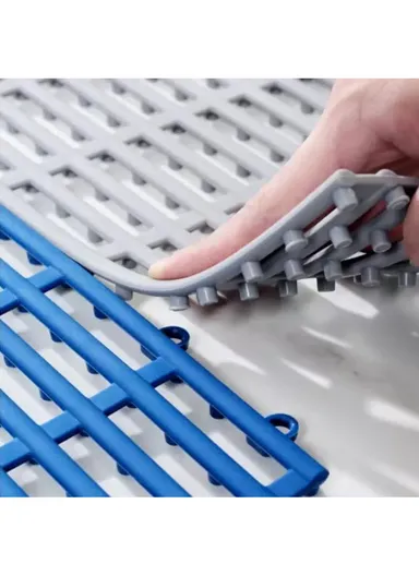 30x30cm 6Pcs Anti-slip Bathroom Carpet Kitchen Floor Mat Spa Bath Rug - Grey