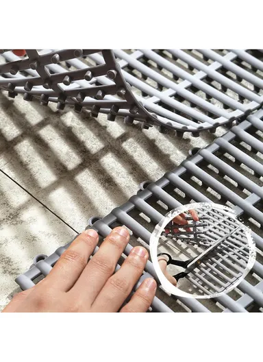 30x30cm 6Pcs Anti-slip Bathroom Carpet Kitchen Floor Mat Spa Bath Rug - Grey