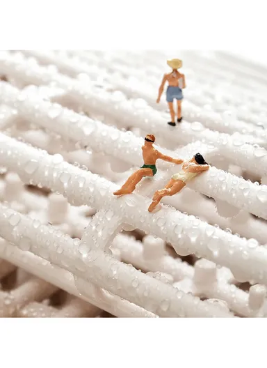 30x30cm 6Pcs Anti-slip Bathroom Carpet Kitchen Floor Mat Spa Bath Rug - Grey