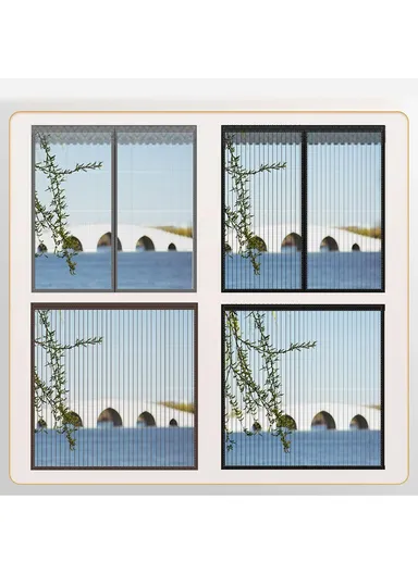 140x150cm Magnetic Window Screen Mesh Curtain Screen Invisible Gauze Window - White