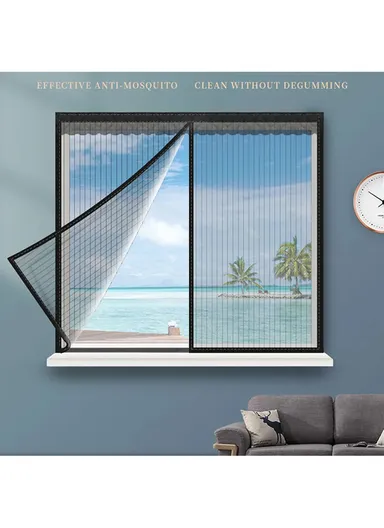 140x150cm Magnetic Window Screen Mesh Curtain Screen Invisible Gauze Window - White