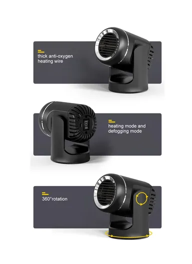 130W 12V Car Heater Fast Heating Windshield Defroster Demister Electric Fan Heater for Cars SUV Truck &amp; Trailer - White