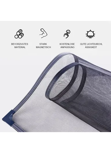 60x90cm Home Magnetic Window Screen Fiberglass Anti Mosquito Breathable Window Net - Grey Frame + Grey Net