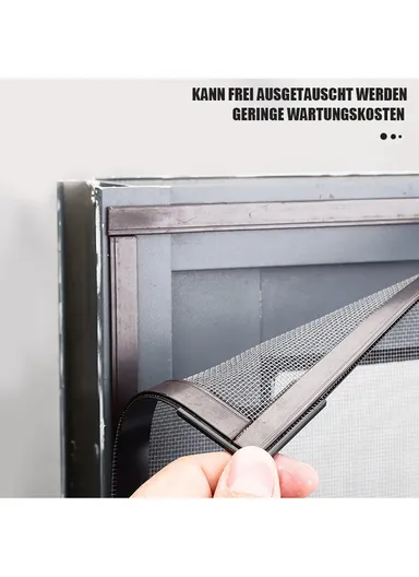 60x90cm Home Magnetic Window Screen Fiberglass Anti Mosquito Breathable Window Net - Grey Frame + Grey Net
