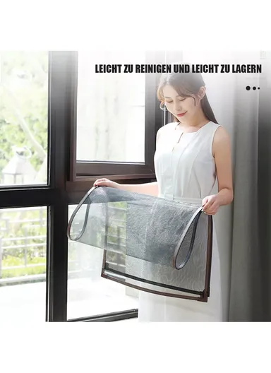 60x90cm Home Magnetic Window Screen Fiberglass Anti Mosquito Breathable Window Net - Grey Frame + Grey Net
