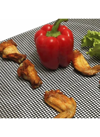 3 PCS High-Temperature Resistant Silica Gels Material BBQ Mat Barbecue Mesh Baking Mat (without Certification) - Black