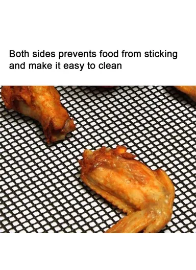 3 PCS High-Temperature Resistant Silica Gels Material BBQ Mat Barbecue Mesh Baking Mat (without Certification) - Black