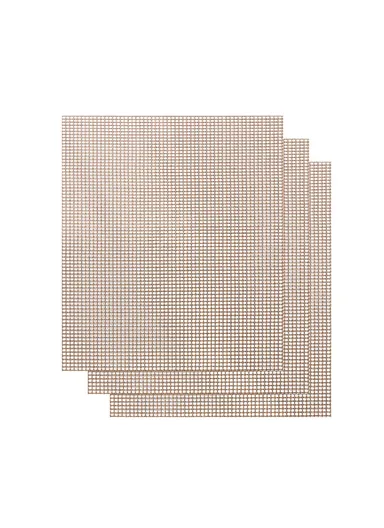 3 PCS High-Temperature Resistant Silica Gels Material BBQ Mat Barbecue Mesh Baking Mat (without Certification) - Brown