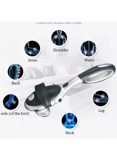 22W Powerful Infrared Body Massager With 2 Massage Heads, Detachable Handle &amp; Hand Strap For Shoulders Body Feet Neck Massage TK-2014 (L40 x W10.5 x H11.5)cm