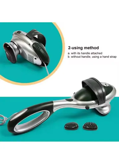 22W Powerful Infrared Body Massager With 2 Massage Heads, Detachable Handle &amp; Hand Strap For Shoulders Body Feet Neck Massage TK-2014 (L40 x W10.5 x H11.5)cm