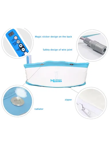 12W Adjustable Size Heating Massage Belt, Slimming Belt with Remote Control, LED Display, Adjustable Intensity, Timer &amp; Auto/Manual Modes, Slimming Machine, Waist Fat Tool, Abdominal Massager, Vibration Belt HJ-BQ006