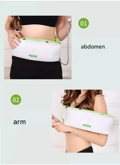 12W Adjustable Size Heating Massage Belt, Slimming Belt with Remote Control, LED Display, Adjustable Intensity, Timer &amp; Auto/Manual Modes, Slimming Machine, Waist Fat Tool, Abdominal Massager, Vibration Belt HJ-BQ006