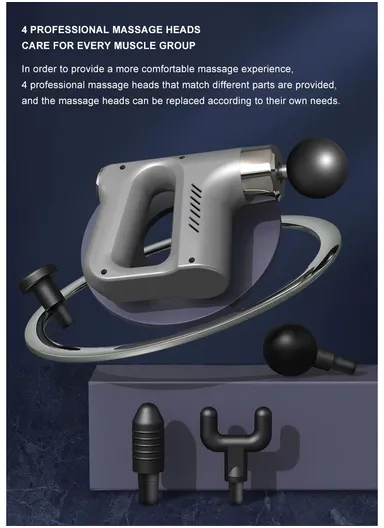 20W Deep Percussion Massager Gun Muscle Relax Mini Massage Gun USB Charge Body With 4 Massage Heads &amp; 5 Speed Settings