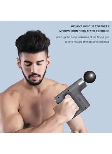 20W Deep Percussion Massager Gun Muscle Relax Mini Massage Gun USB Charge Body With 4 Massage Heads &amp; 5 Speed Settings